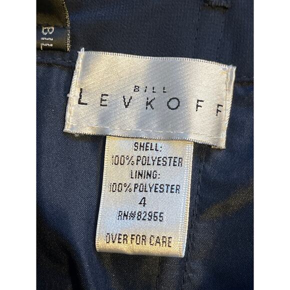 Bill Levkoff SHILOH 1121 Sweetheart Chiffon Dress Formal Gown Navy Size 4 - Picture 8 of 8